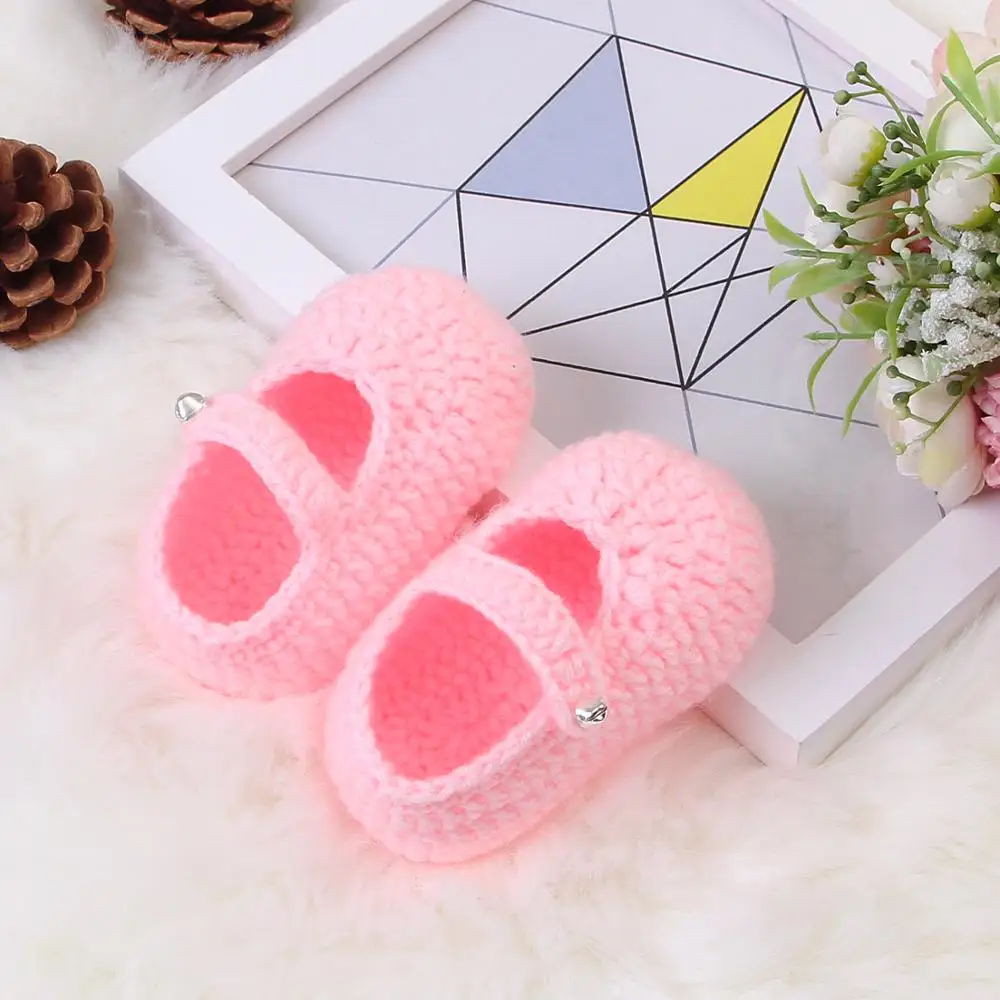Baby Shoes Soft Sole Warm Knitted Infant Crochet First Walkers Cute Anti-slip Toddler Boys Girls Prewalker Newborn Crib Footwear
