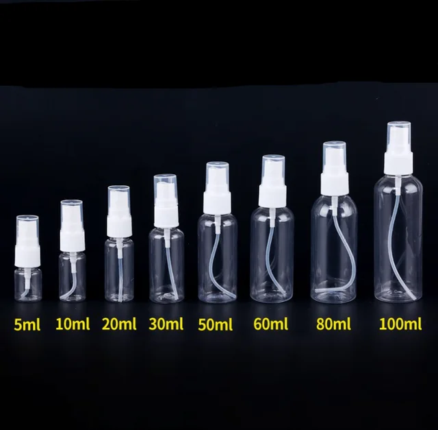 20ml/50ml /100ml Travel Spray Bottle Plastic Transparent Perfume Empty  Atomizer