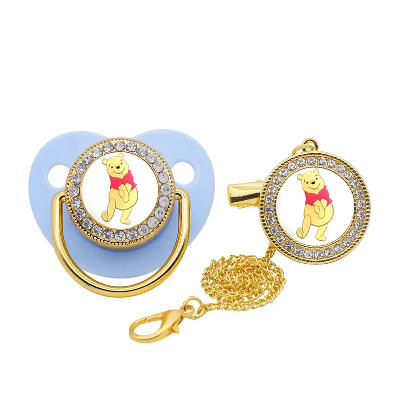 New Disney Products Winnie The Pooh Pacifier and Pacifier Chain Silica Gel Chupetes Para Bebes Soothing Pacifier for Baby Pacifi