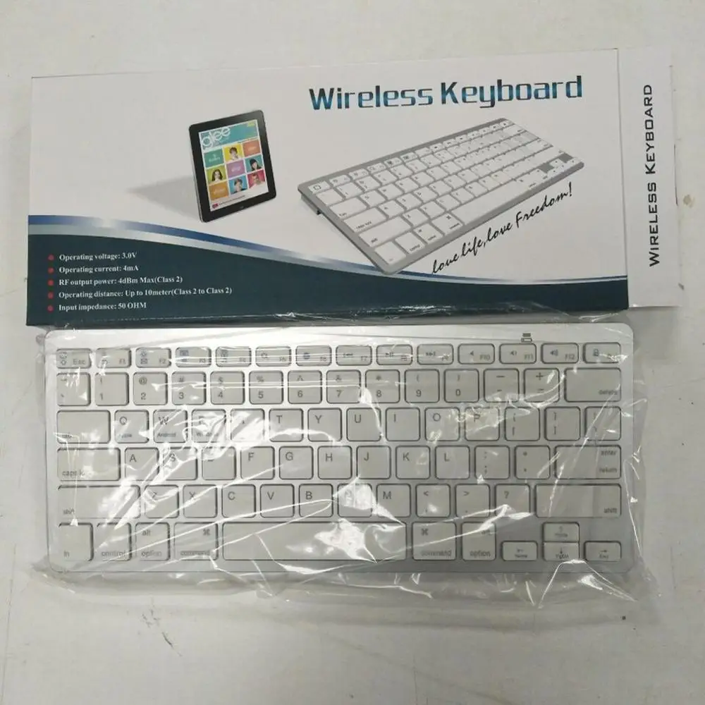Bluetooth Беспроводной клавиатура для Apple iPad 2/3/4 для Mac компьютер PC для Macbook клавир - Цвет: Белый