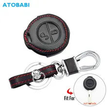 ATOBABI кожаный чехол для ключей автомобиля для Mitsubishi Colt Warior Carisma Spacestar пульт дистанционного управления Fob оболочка Крышка 2BTN ключ сумка брелок аксессуар