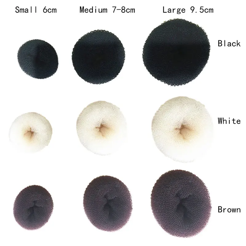 black 9 cm 1 pc 3 размера(6 см, 8 см, 9 см) корейский стиль бутон голова шариковая головка диск пончики блюдо парикмахерские инструменты для женщин аксессуары для волос 29 - Цвет: black 9 cm 1 pc