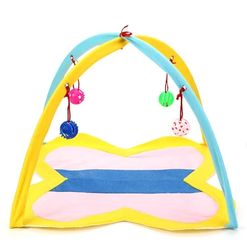 

Cat Play Sleeping Tent Hammocks Sleep Bed Foldable Kitten Mat with Balls Pets Toys Pet Cat Hammock Bed and Cat Play Toy
