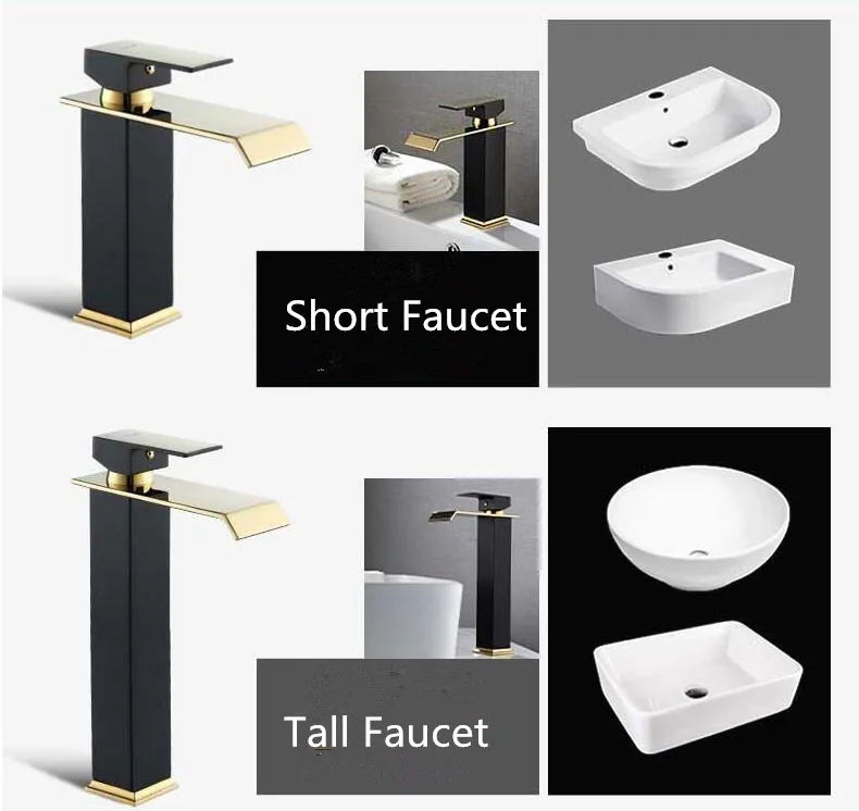 Torneira De Cachoeira De Latão Dourado e