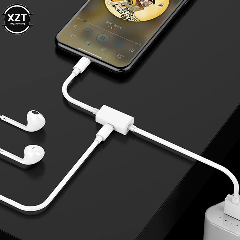 2в1 для Lightning зарядный кабель для iPhone X XR XS 7 8 Plus наушники адаптер для iPhone