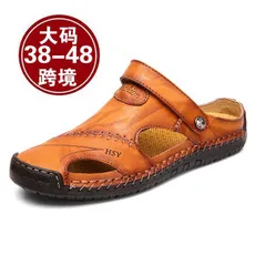COWCOM Spring Casual Shoes Men's Breathable Sandals Comfortable Men's Shoes Leather Shoes Women Fashion CLK-318