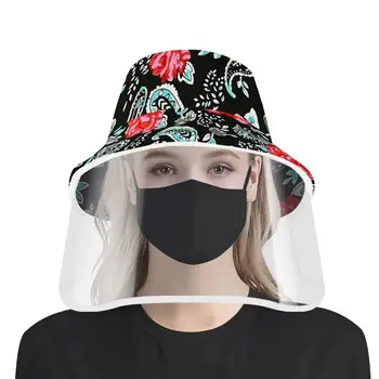 

Classic Paisley Print Winter Bucket Hats Women Fisherman Hat With Plastic Shield Set Removable Female Traveling Gorro Pescador