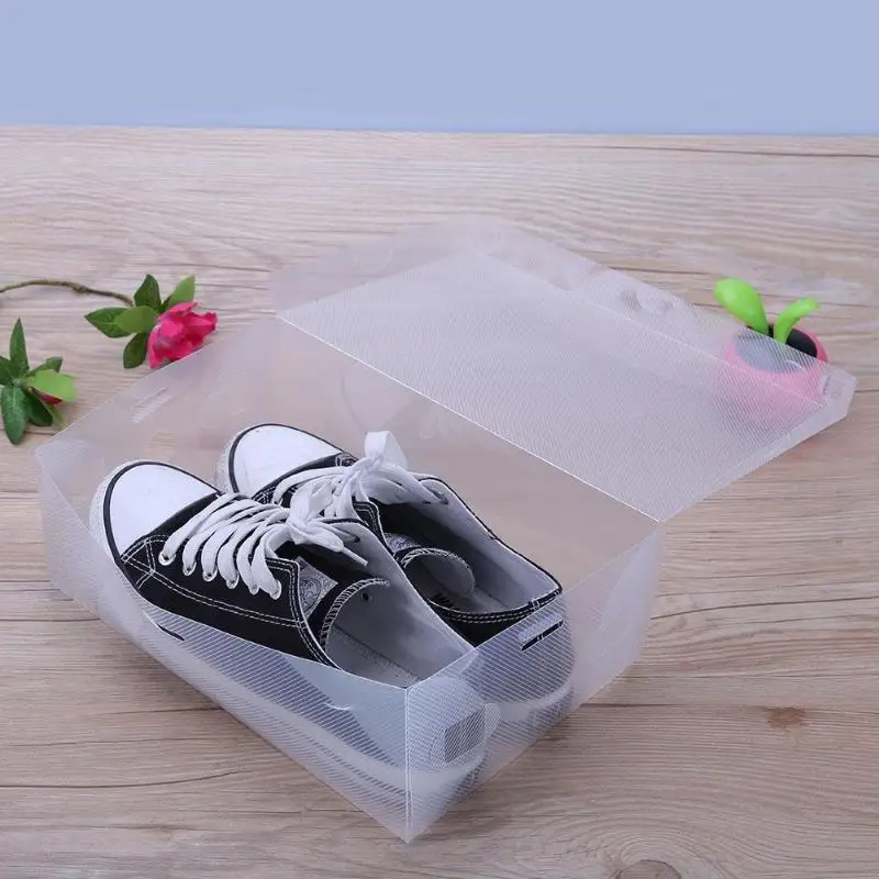 

10pcs Transparent Clear Plastic Shoe Storage Box Foldable Boxes