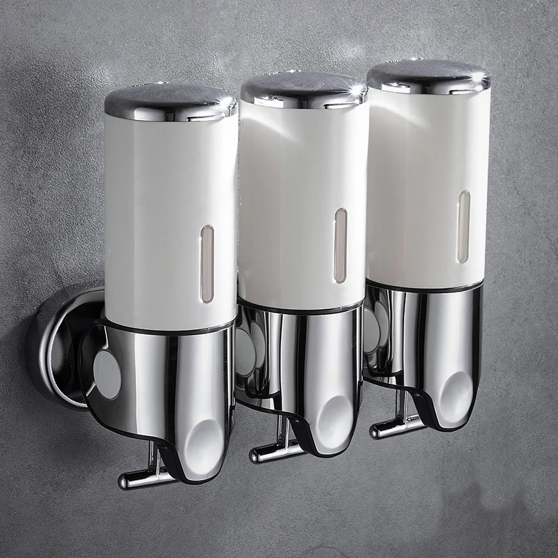 White 1500ml Дозатор мыла для ванной комнаты с настенным креплением 1000/1500 мл насадка на выбор дозаторы жидкого душа без сверла для аксессуаров для ванной комнаты - Цвет: White 1500ml
