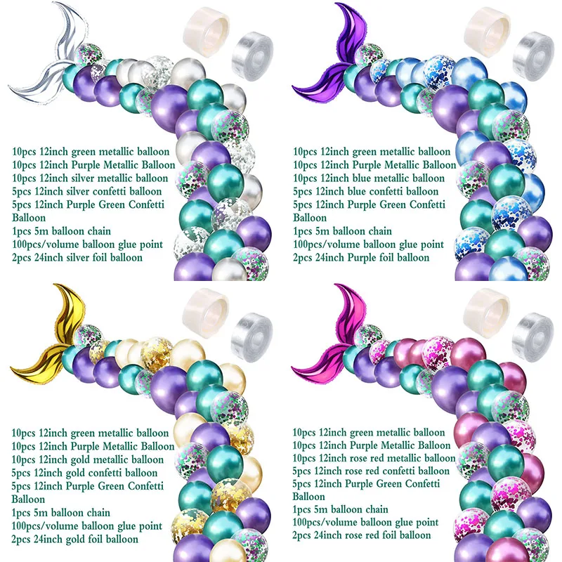 MEIDDING Mermaid Party Mermaid Tail Balloons Garland Girl Birthday Party Decoration Under The Sea Beach Wedding Baloon Supplies MEIDDING Mermaid Party Mermaid Tail Balloons Garland Girl Birthday Party Decoration Under The Sea Beach Wedding Baloon Supplies