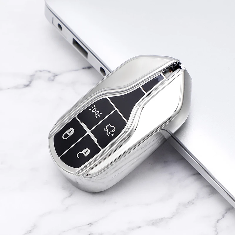 Clear Genuine Silicone Case Cover For Maserati Smart Key Remote Fob 