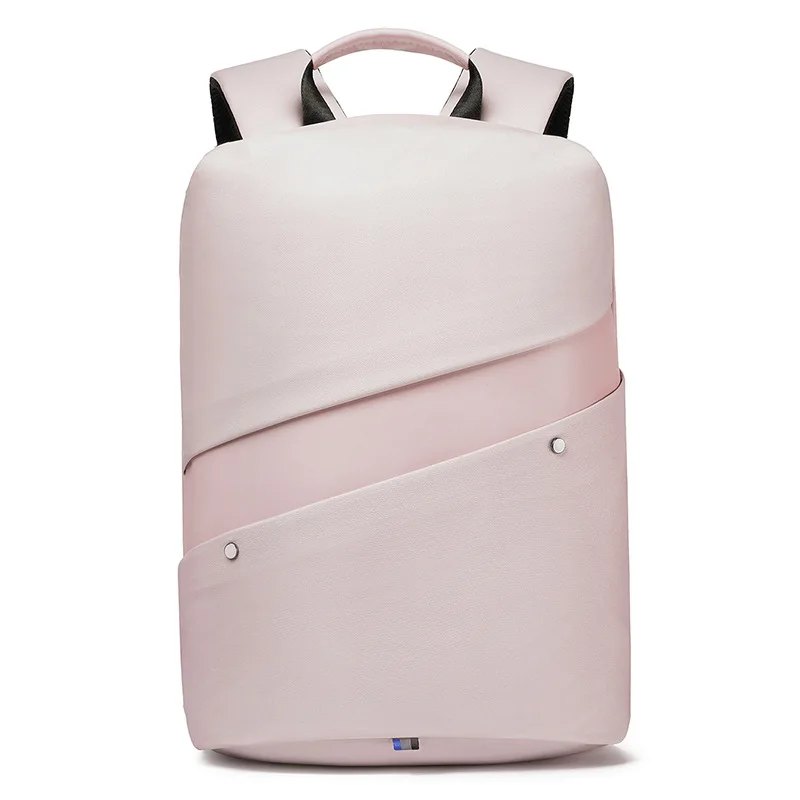 Pink Одноцветный рюкзак с защитой от кражи, USB, внешняя зарядка, 15,6 дюймов, рюкзак для ноутбука, мужской, водонепроницаемый, женский, школьный рюкзак, сумки для подростков - Color: Pink