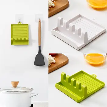 

Kitchen Shelf Spatula Pot Lid Holder Rack Pot Cover Pad Tableware Complements Storage Containers Rest Stand Holder Lid Stra F8V1