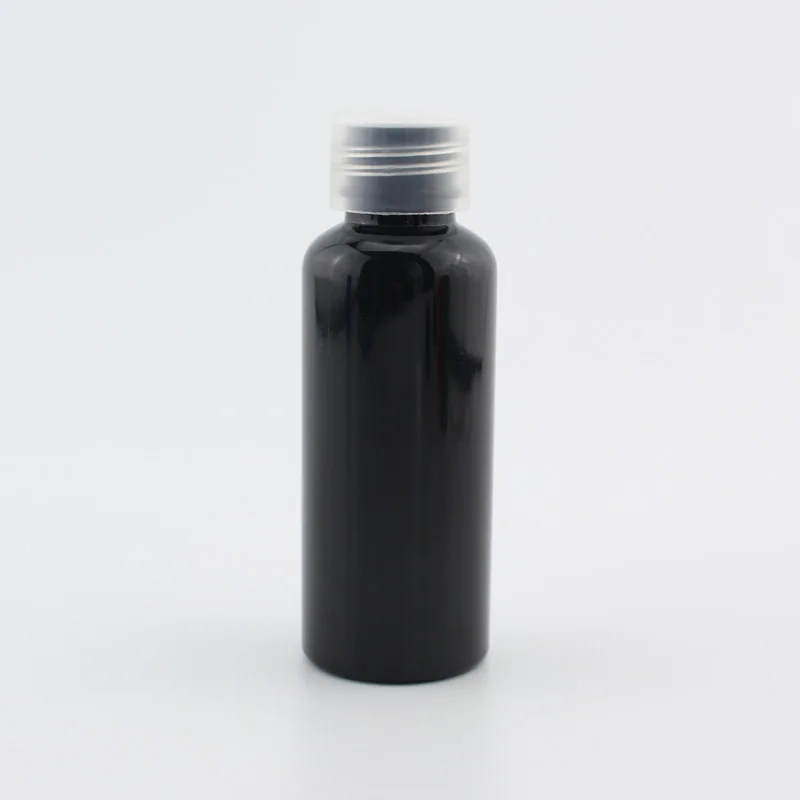 Black Bottle Clear 50 мл X 50 синий пластиковый флакон для косметики Пустые контейнеры жидкое косметическое средство бутылки с винтовой крышкой, дорожные бутылочки набор - Цвет: Black Bottle Clear