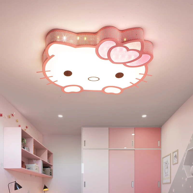 Кошка Hellokitty Мультфильм поглощает верхний светильник девушка принцесса комната hello kitty спальня лампы и фонари потолочный светильник verlichting