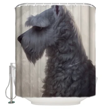 

Vintage Mordern Design Printed Bath Curtain Dog Art Design Oil Painting Shower Curtain Polyester Fabric 3d Curtains For Bathroom