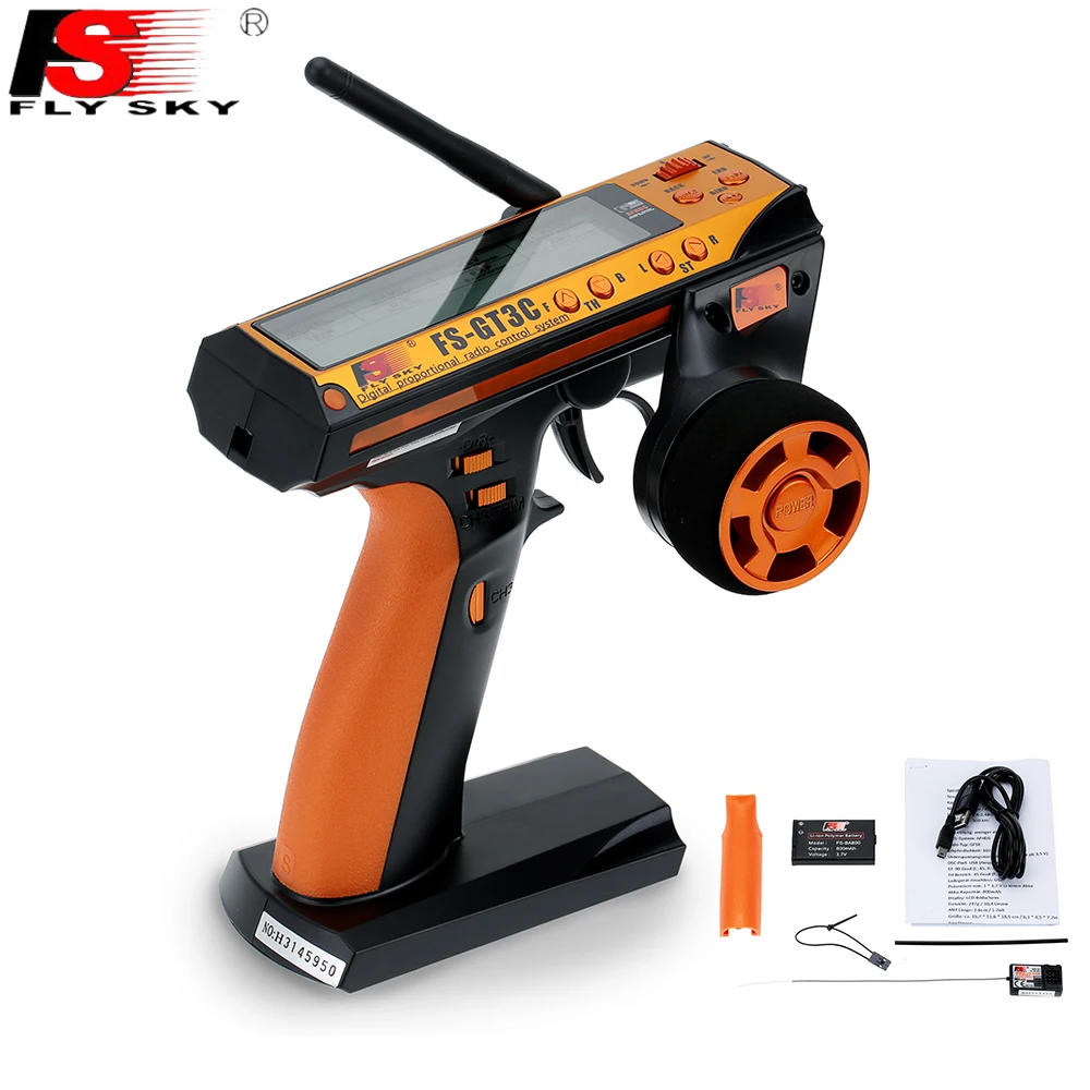 FLYSKY FS-GT3C GT3C RC Car Radio Transmitter Built-in 800mah Battery with GR3E Receiver for 4WD RC Car Truck Crawler Jeep Boat 1