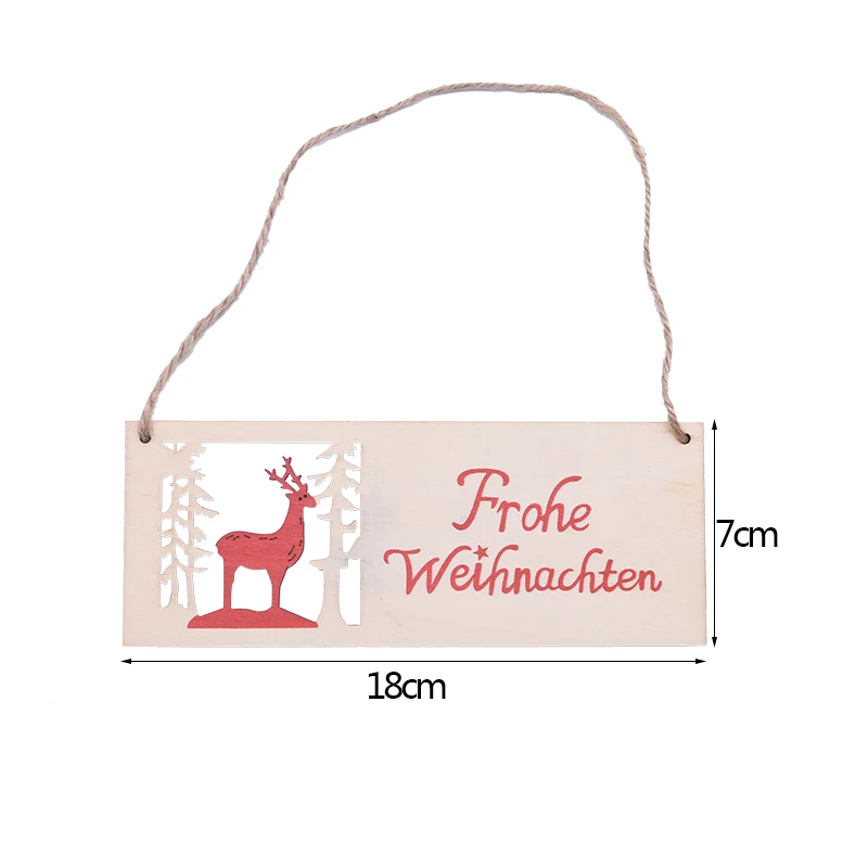 Деревянная немецкая подвесная елка Frohe Weihnachten орнамент Рождественская вывеска
