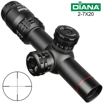 

DIANA 2-7X20 Scopes Rapid Target Acquisition Hunting Riflescoepes Mil-dot Optical Sight Mobile Size Pocket Scope
