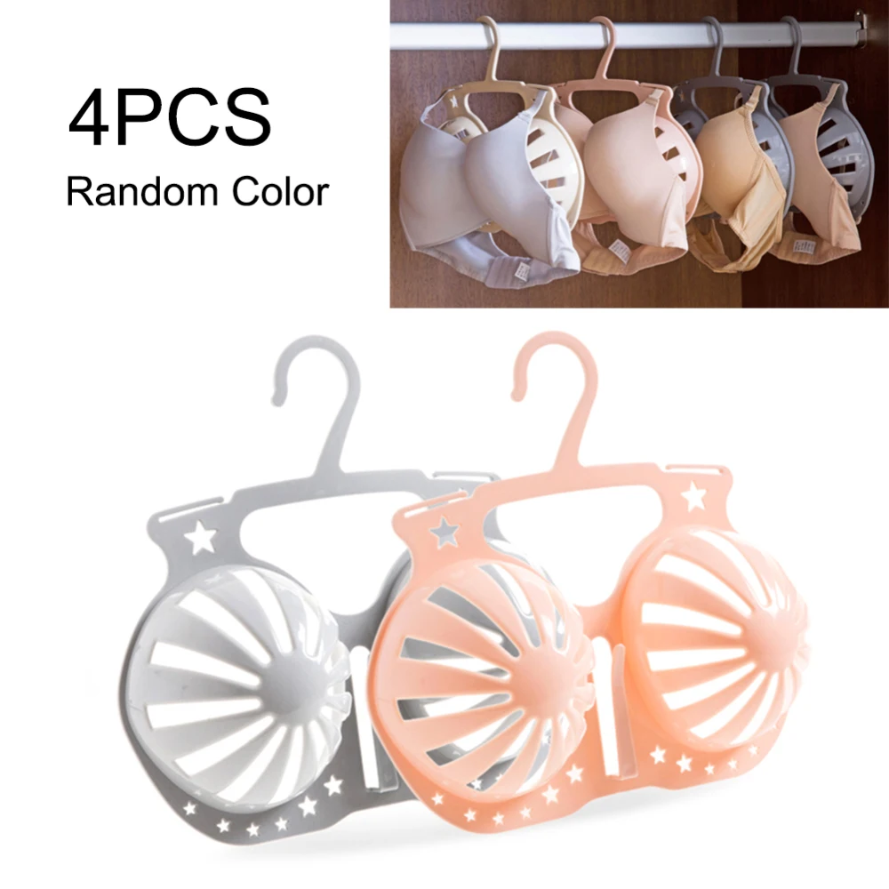 

4 Pcs Protector Storage Smart Bra Hanger Form Drying Holder Clothe Underwear Rack Shaper Shelving Display Organizer Dry Wet Dual