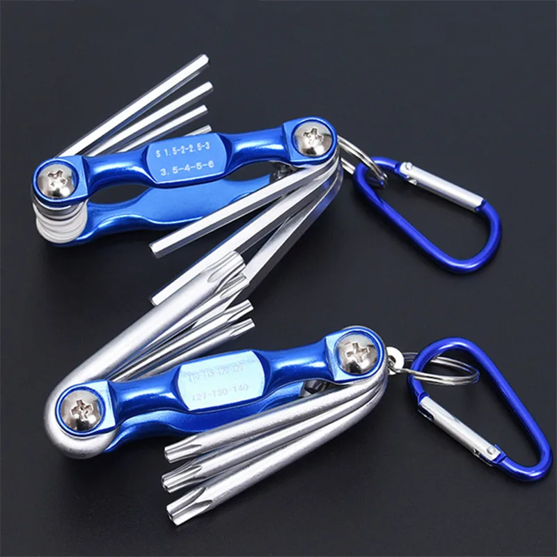 Набор шестигранных ключей Torx комплект плоских звездообразных с крючком для