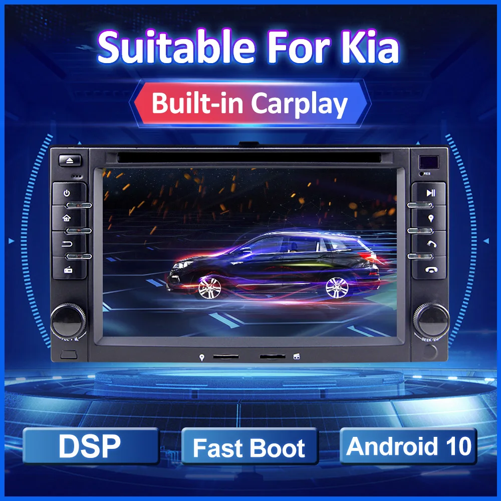 2 Din Android 10 Car DVD Radio For KIA SORENTO MAGENTIS SPORTAGE MORNING CEED RIO CERATO 2005-2010 Auto Audio 4G GPS Navigation