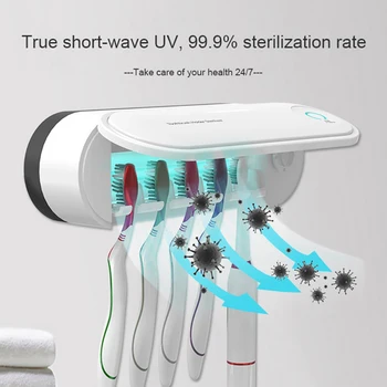 

Automatic Disinfection Clean Toothbrush UV Sterilizer Portable Toothbrush Holder Solar Energy No Need To Charge Sterilizer Box
