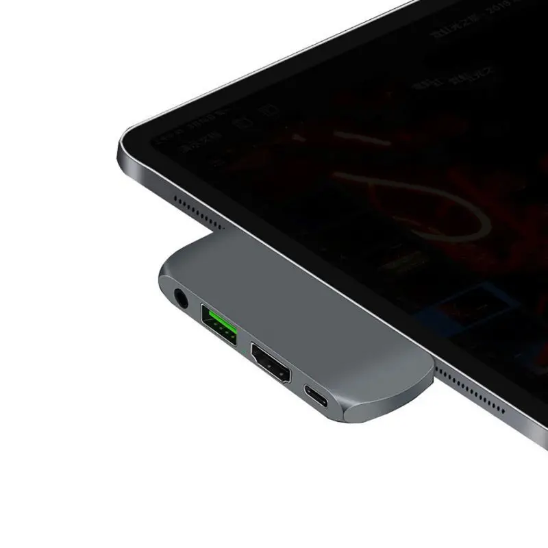 

Luxury 4 in 1 USB C HUB for Ipad Pro USB-C Adapter with PD Charging HDMI 4K USB 3.0 3.5mm audio compatible Type-C