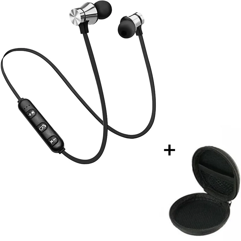silver with bag XT11 спортивные шейные беспроводные наушники, музыкальные наушники-вкладыши, гарнитура с громкой связью, Bluetooth наушники с микрофоном для iPhone 7, huawei, Xiaomi - Цвет: silver with bag