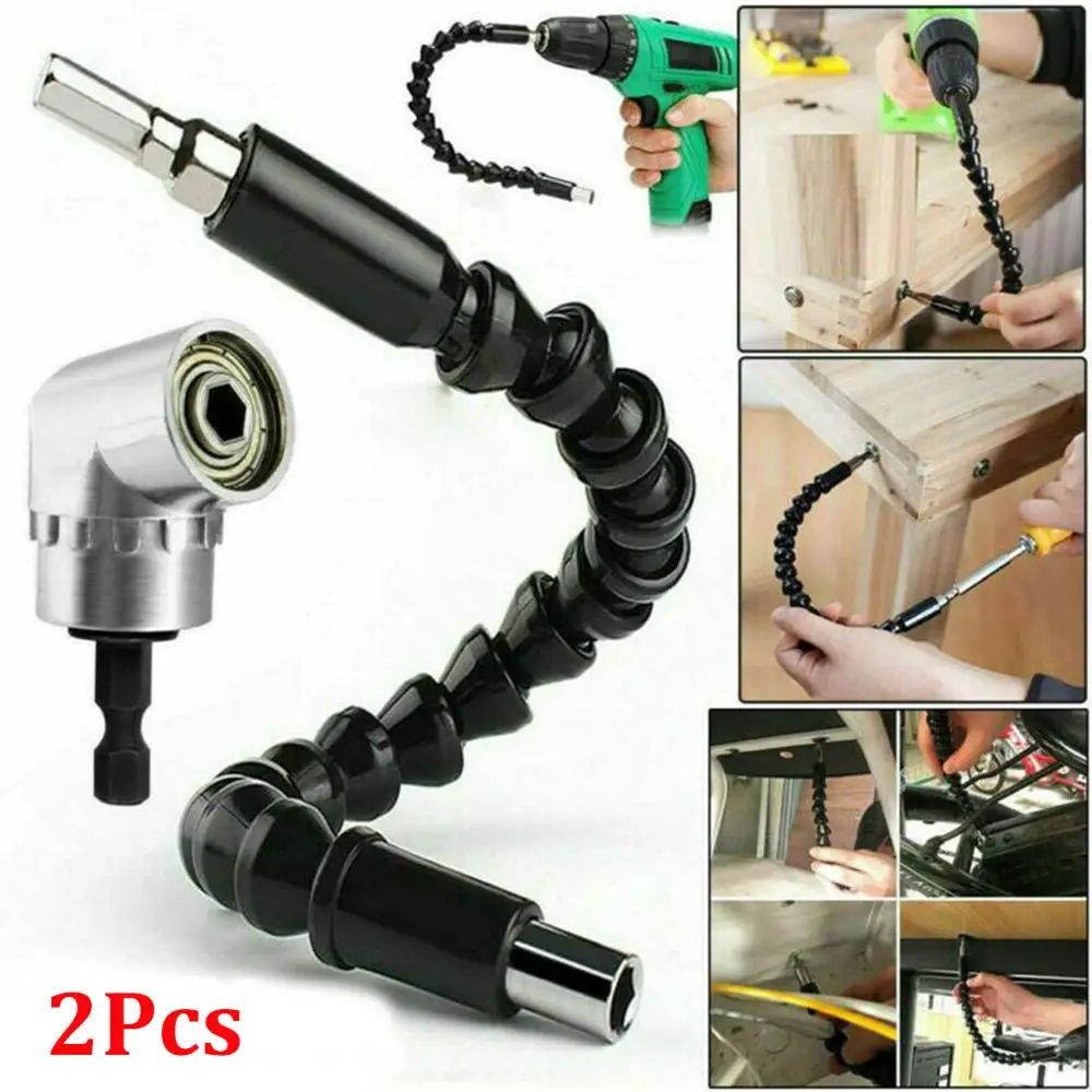 

2X Right 105 Angle Drill Flexible Shaft Bit Kit Extension Screwdriver Bit Holder Shank Driver Extension Power Screwdriver Holder