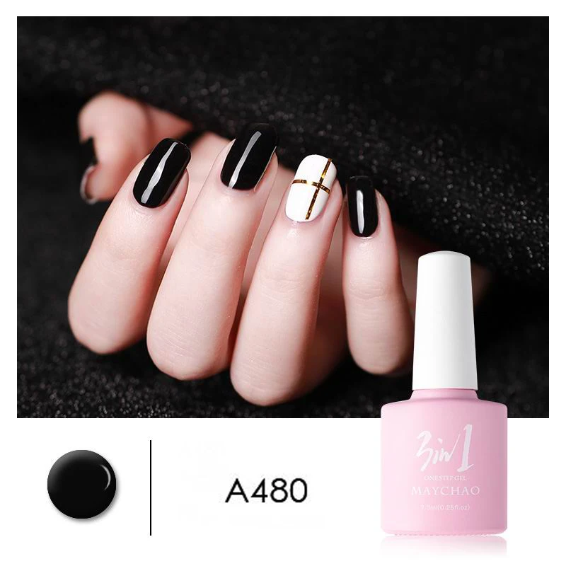 MAYCHAO 36colors 3 in 1 Gel Nail Polish UV LED Gel Varnish Soak Off Nail Lacquer For Autumn Winter Long-lasting - Цвет: A480