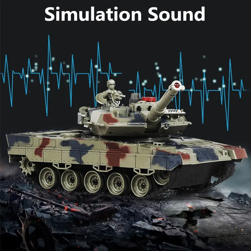 Simulation Smoking RC Battle Tank Crawler Light Remote Control Heavy Machine Tank One Key Smoke Artillery launch Boy Toy Gift 3