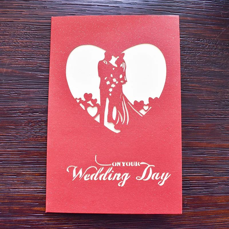  10 pcs 3D Greeting Card With Envelope Sticker Exquisite Wedding Invitation Wedding Style Anniversar - 4.00053E+12