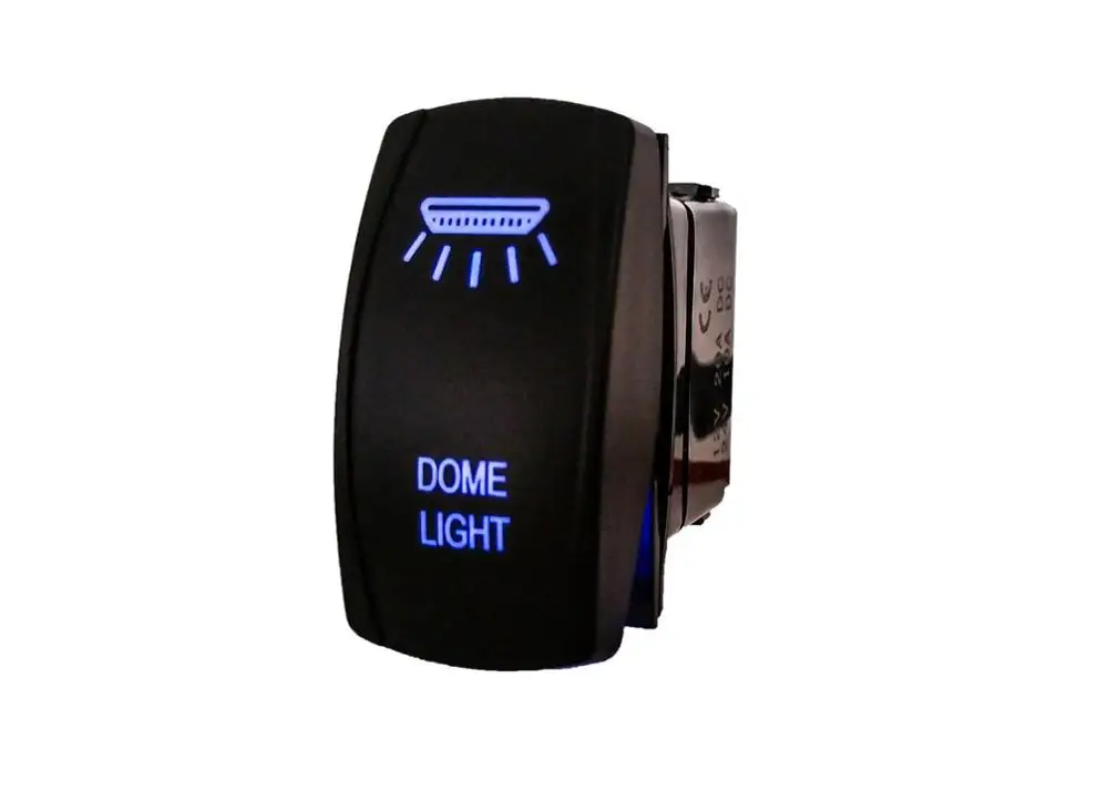 12 24V Car DOME LIGHT 12V 20A Toggle Rocker Switch Blue LED Light 5Pin