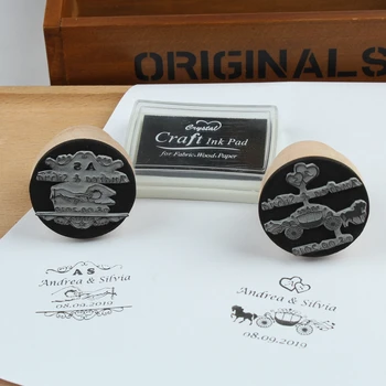 

Diameter 4.5cm custom name date Personalized logo wooden stamp seal for DIY Invitation stationery wedding decoration