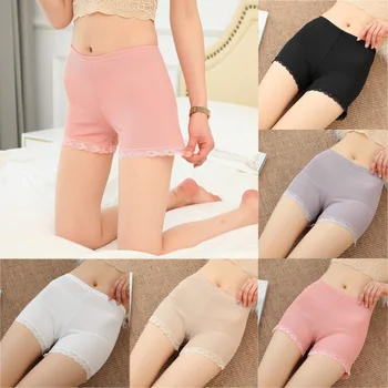 

Ladies Lace-trimmed Safety Short Pants Elastic Comfortable Under Skirt Shorts JLWOM0321