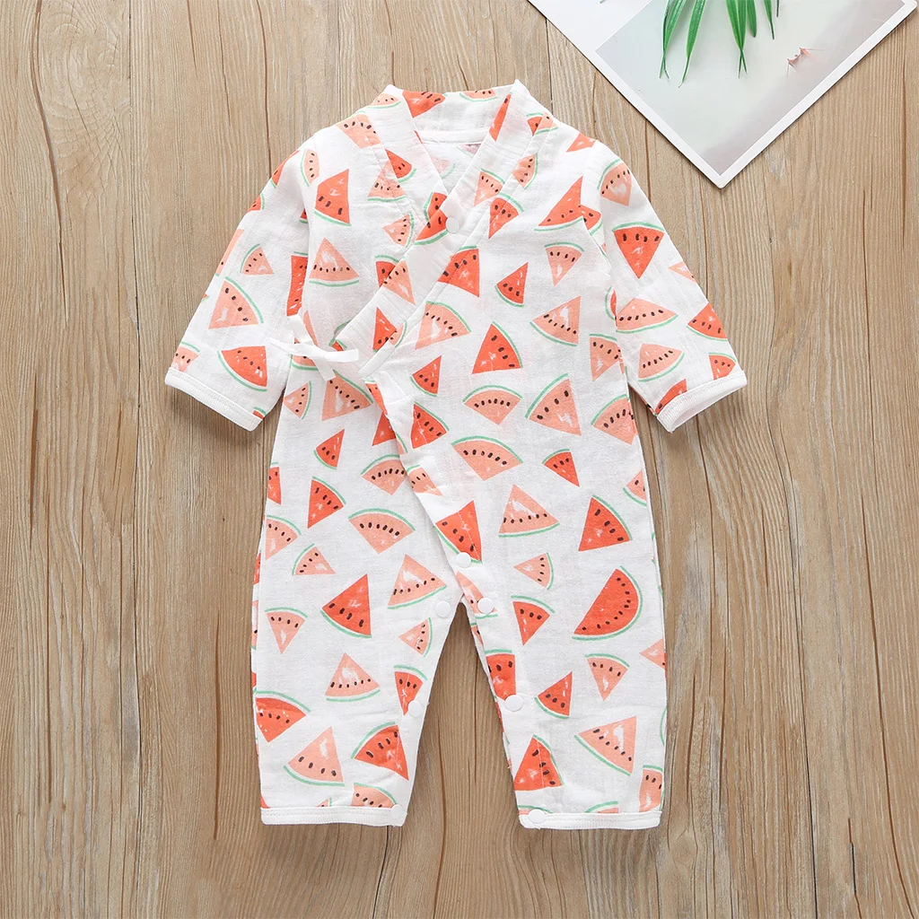 COSPOT Newborn Yarn Robe Kimono Jumpsuit Infantil Cartoon 100% Muslin Cotton Rompers Baby Boy Girl Clothes Sleepwear 2022 New 26 cheap baby bodysuits	