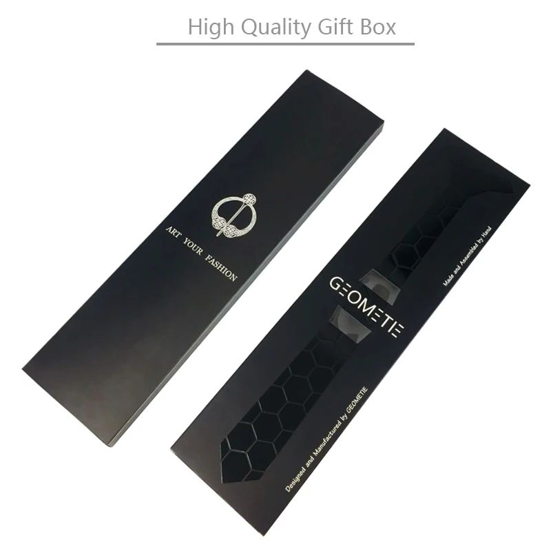 Стильный матовый черный галстук с шестигранниками для мужчин обтягивающие