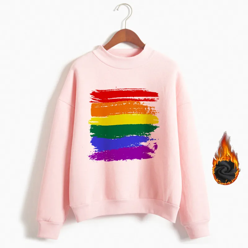 Для женщин гордость ЛГБТ любовь Win толстовки женский Harajuku Love Is Love»; толстовки с капюшоном для девочек Любовь лесби Радужная одежда - Цвет: TB082J-pink