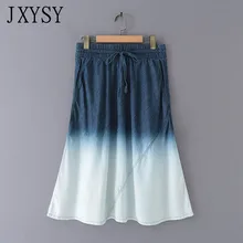 JXYSY летние женские юбки Харадзюку в английском стиле ковбойские окрашенные градиентные юбки faldas mujer moda женские юбки для женщин