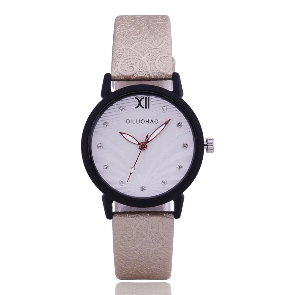 

Hot Selling Irregular Leather Belt Watch WOMEN'S Diamond Set Measuring Roman Quartz Watch