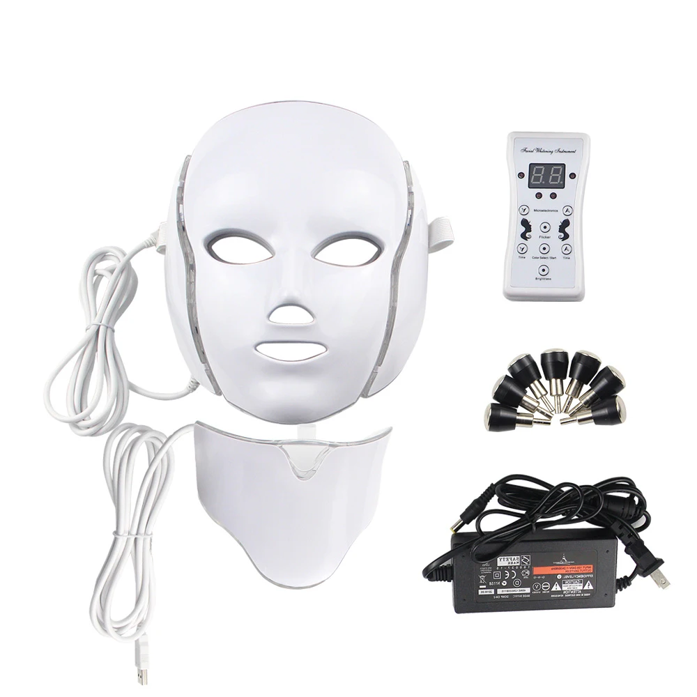 Светодиодный маска для лица 7 цветов терапия фотонная легкий уход за кожей