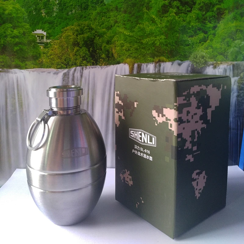 300 мл армейский вентилятор мини flagon 304 Нержавеющая Сталь овальная водная
