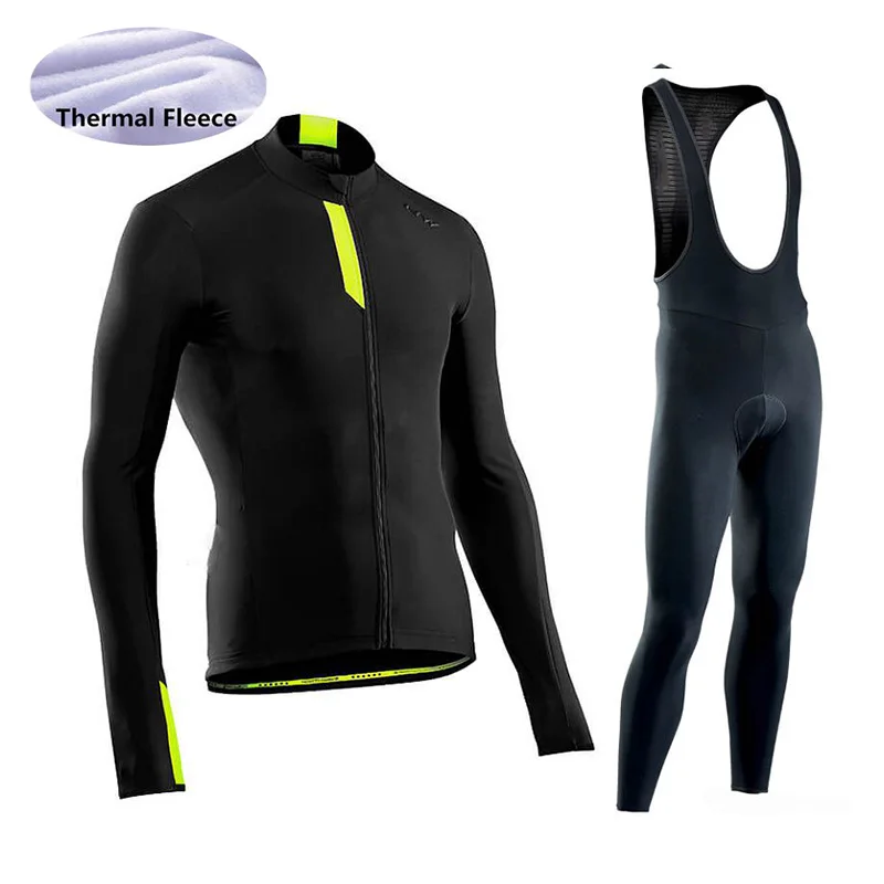 Bib Long suit NW зимний термальный флисовый велосипедный комплект велосипедная одежда горный велосипед велосипедная одежда Велоспорт Джерси Набор Майо Ropa Ciclismo Invierno - Цвет: Bib Long suit