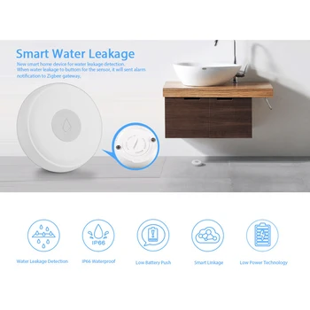 

Zigbee Smart Home Water Leak Sensor Wireless Flooding Detector Water Leakage Detection Alert Water Level Overflow Alarm Tuya App