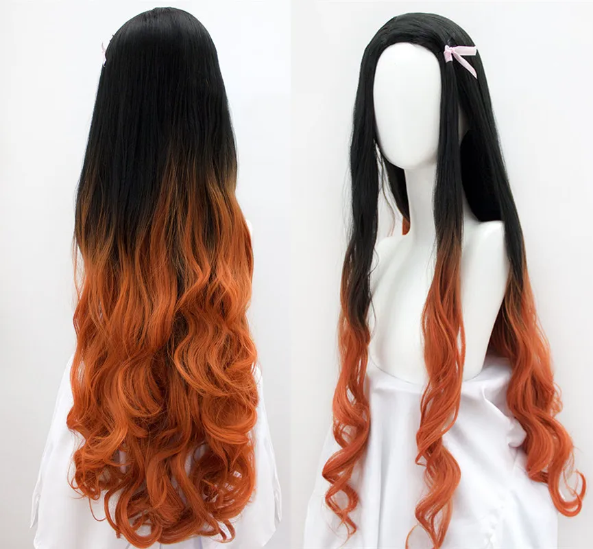 Женский парик для косплея камадо незуко 100 см/39 дюймов рассекающий демонов: