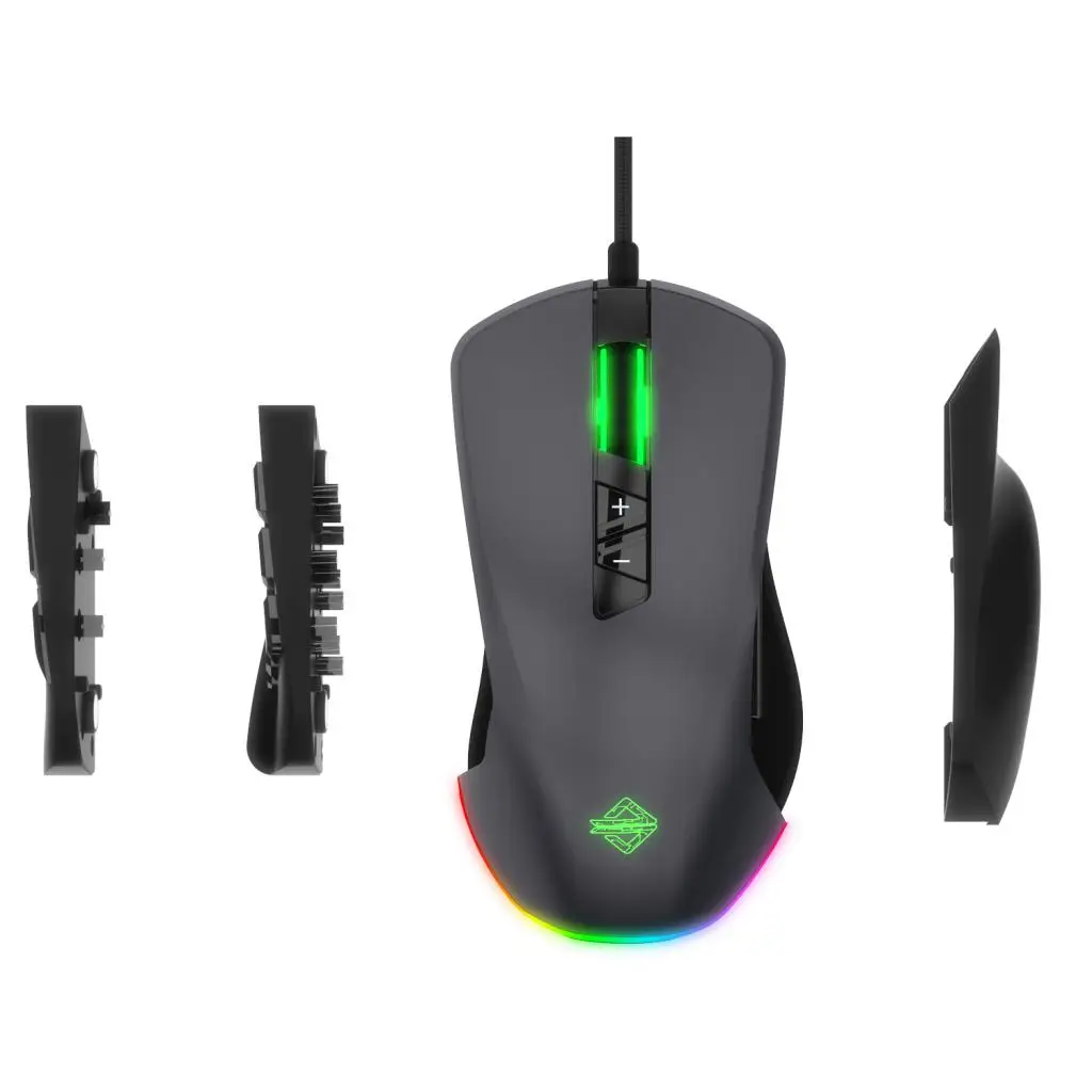 Игровая мышь MagiDeal GTI USB для ноутбука регулируемая 5000 точек/дюйм 9 клавиш ABS