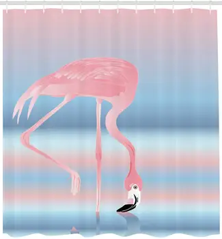 

Illustration of Royal Flamingo in The Lake Soft Pale with Romantic Colors Art Work Bathroom Decor