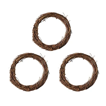 

3PCS Christmas Vine Ring DIY Crafts Natural Grapevine Wreaths 10 Inch
