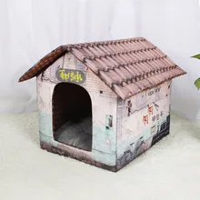 Домик для собак, кошка, плюшевый медведь, дом, съемный, для питомца, собака, китайский стиль, для питомца, складное гнездо, собачий питомник, одеяло, для собаки, Большой